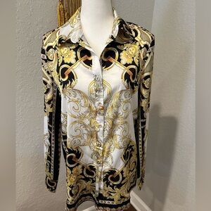 Baroque pattern blouse can be worn with bustier I have listed with same pattern